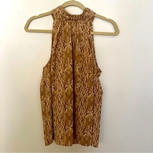 Goldray Halter Top Snakeskin Print Tan Womens Size Medium